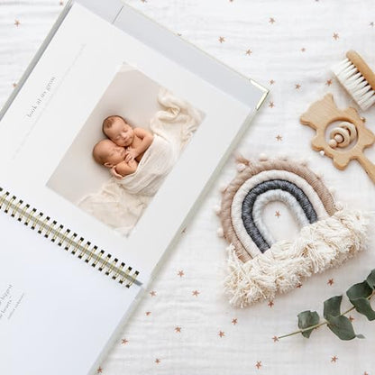 Keepsake Baby Memory Book for Boys and Girls - Timeless First 5 Year Book - color: Beige