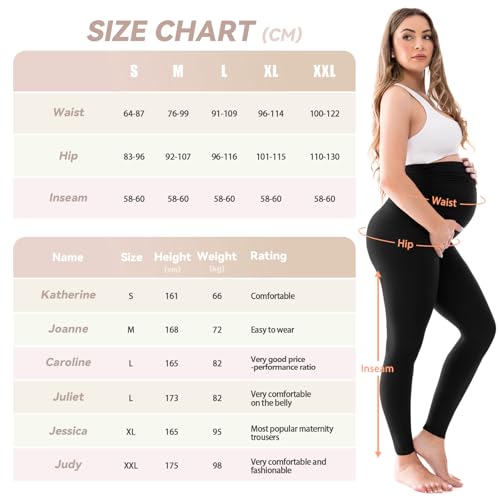 Walifrey Maternity Leggings with Pockets Over the Belly - color: Brown, size: Medium