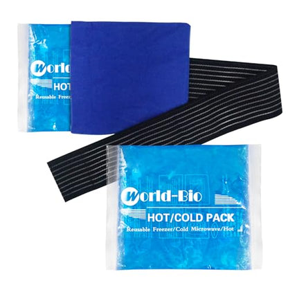 Reusable Gel Ice Packs with Wrap, 2 Pack 1 Wrap 6.3"x5.1" - style: 6.3"x5.1", 2 PACK + 1 Wrap