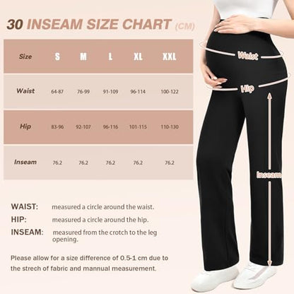 Leafigure Maternity Wide Leg Pants Over Belly with Pockets - color: Grey, size: Medium
