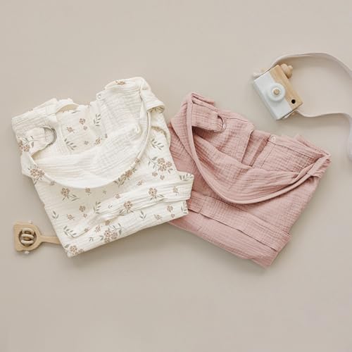 Konssy 2-Pack Muslin Nursing Cover Up for Breastfeeding Mom with Rigid Hoop - color: Pink,Blossom