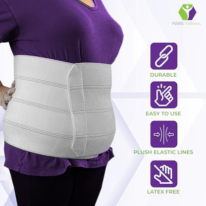 Plus Size Bariatric Abdominal Binder Post Surgery - Belly Binder - 12" - size: 4X-Large (Pack of 1), style: 4 Panel (12")