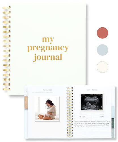 Lamare Pregnancy Journal for First Time Moms 2026 – Pregnancy Scarpbook - color: White