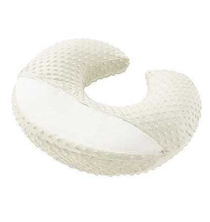 Dots Nursing Pillow Cover, Plush Breastfeeding Pillow Case - color: Pristine