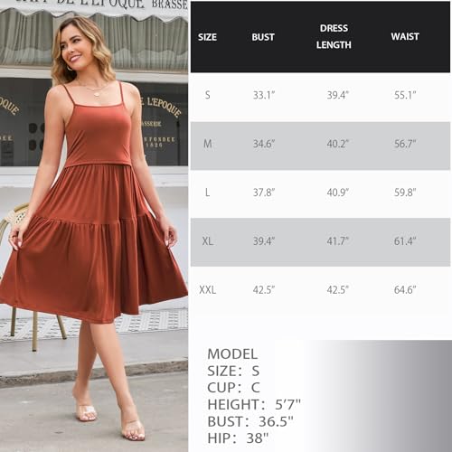 GINKANA Sleeveless Maternity Nursing Dress Summer Flowy Breastfeeding Dress - color: Caramel, size: Medium