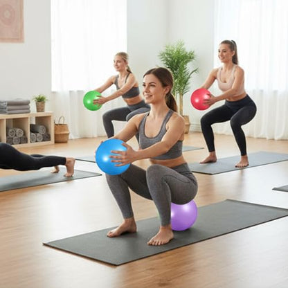 Aoriher 10 Pcs Small Pilates Ball Bulk 9 Inch Mini Yoga Ball - color: Rainbow Color