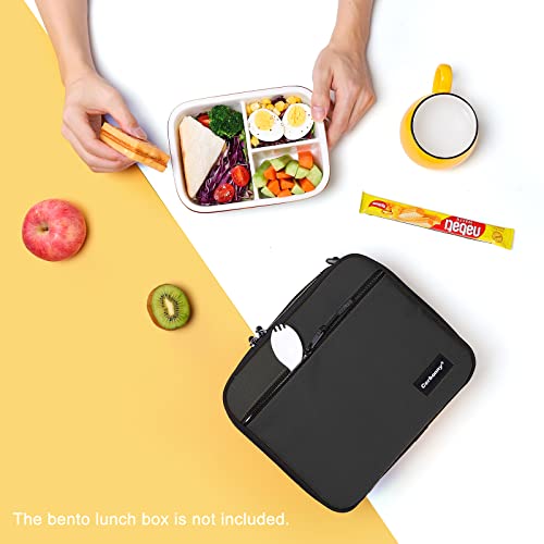 Cerbonny Small Cooler Bag,Freezable Lunch Bag,Built-In Ice Pack,L Size - color: Black