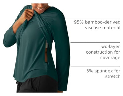 Kindred Bravely Everyday Nursing & Maternity Long Sleeve T-Shirt - color: Evergreen, size: Medium