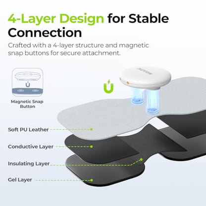 AUVON Wireless TENS Unit Electrode Pads 12 Pcs, 2 Sizes, Latex-Free - color: A White