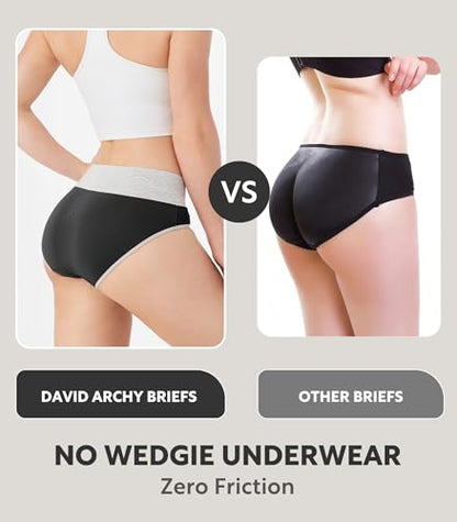 DAVID ARCHY Women's Bamboo Rayon Briefs, High-Waisted Underwear, 4/6 Pack - color: A-black*4, size: XX-Large