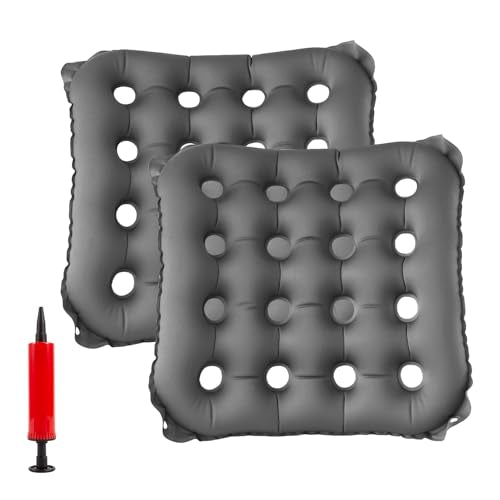 2-Pack Waffle Cushion, Inflatable Seat Cushion for Pressure Relief Seat - color: Gray/Gray
