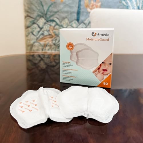 Ameda MoistureGuard Disposable Nursing Pads | Breast Milk Pads | 50 Count