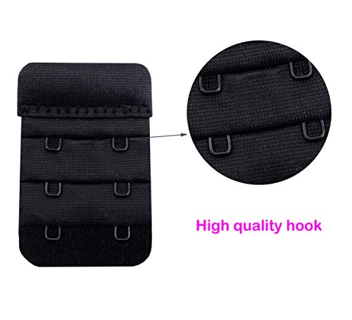 Tamlien Bra Extender 2 Hook/3 Hook/4 Hook/5 Hook, Soft and Comfortable Bra Extension - color: Bra Extender 2 Hook Beige/Black-6