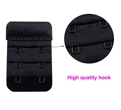 Tamlien Bra Extender 2 Hook/3 Hook/4 Hook/5 Hook, Soft and Comfortable Bra Extension - color: Bra Extender 2 Hook Beige/Black-6