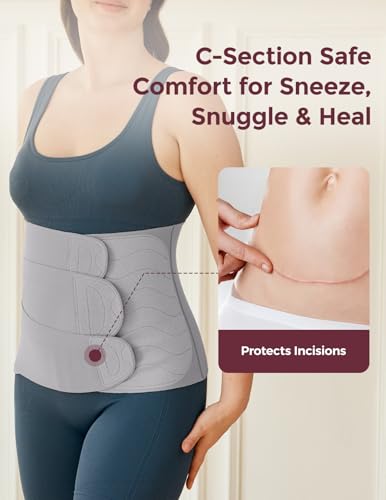 Momcozy Ergowrap Postpartum Belly Band, 3D Lifting & Ergonomic Back Support - color: Gray, size: XX-Large