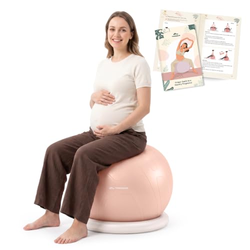 Trideer Exercise Ball Chair – Yoga Ball Chair for Office, Pregnancy & Home - color: Rose Gold, size: L(23-26inches/58-65cm)