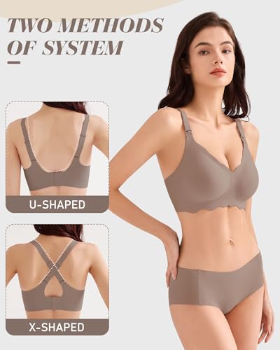 Wireless Nursing Bras for Breastfeeding, Seamless Maternity Bras Pregnancy Bralette No Underwire - color: Grey, size: Medium