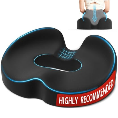 TushGuard Donut Pillow Seat Cushion Memory Foam Lifting Cushions, Black - color: Black