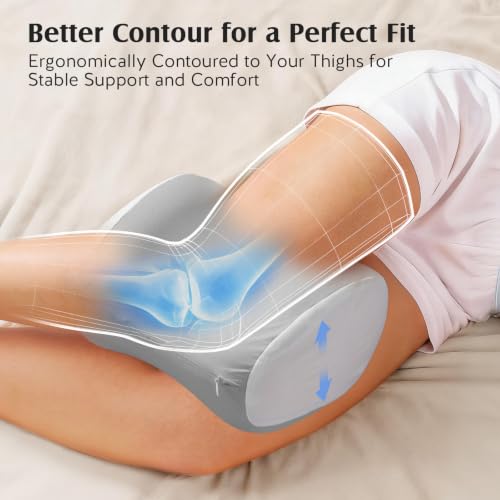 YFONG Knee Pillow for Side Sleepers, Memory Foam Leg Pillow, Grey - color: Grey