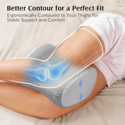 YFONG Knee Pillow for Side Sleepers, Memory Foam Leg Pillow, Grey - color: Grey