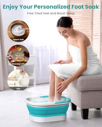 Nekteck Collapsible Foot Soaking Tub Bucket for Foot Bath Soak, Green - color: Green