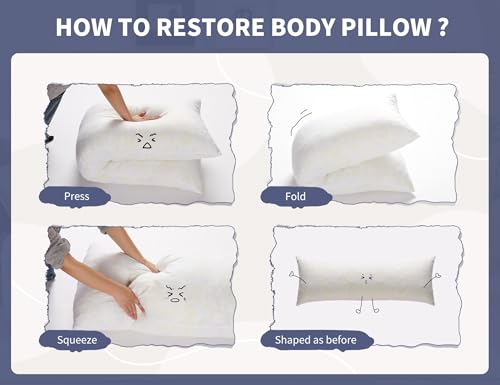 WSOFRLAC Fluffy Full Body Pillow, Long Pillow for Sleeping,Blue 20x54 - color: Blue