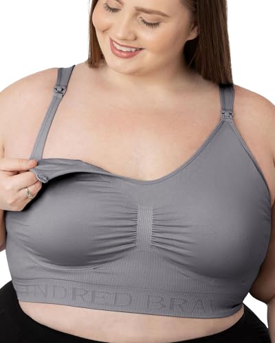 Kindred Bravely Simply Sublime Nursing Bra, Wireless Maternity Bra - color: Grey, size: Medium