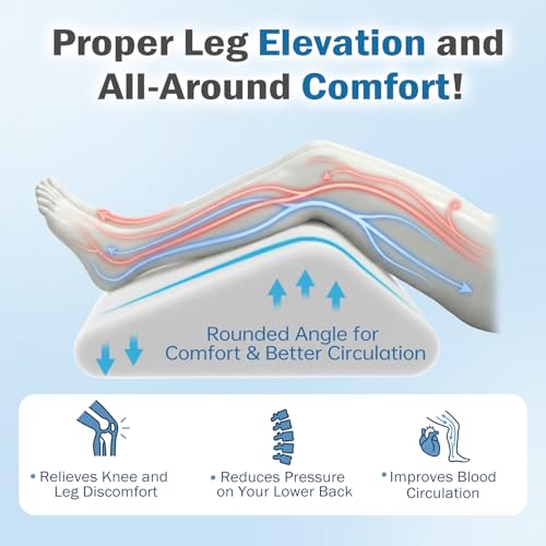 Vekkia Knee Wedge Pillow for Back Sleeping, 7" Leg Pillow with Dual Handles - size: Knee Wedge Pillow-1PCS