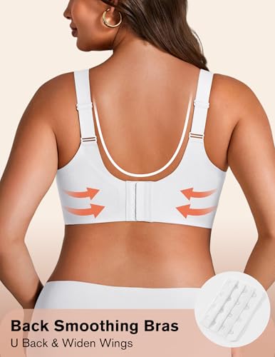 Jelly Bras for Women Plus Size No Underwire Push Up Full Coverage Minimizer Bra Seamless Wireless Bralette - color: White, size: Small