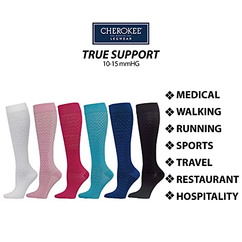 Cherokee Legwear Compression Socks for Women 10-15 mmHg (4-Pair Pack) - color: Onyx, size: Plus