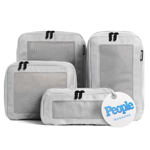 Aerotrunk Compression Packing Cubes for Travel, 4-Pack, Light Grey - color: Light Grey, size: 4-Pack