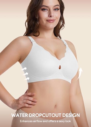 HBselect Nursing Bras for Breastfeeding 3 Pack Women Maternity Jelly Bras - color: 3pack(black/Nude/White), size: Small