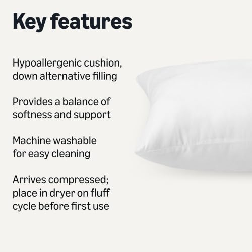 Amazon Basics Soft Supportive Long Body Pillow for All Position Sleepers, Machine Washable, 20 x 54 inches, 1-Pack - size: 20 in x 54 in, style: 1 Pack