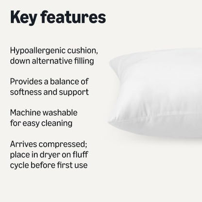 Amazon Basics Soft Supportive Long Body Pillow for All Position Sleepers, Machine Washable, 20 x 54 inches, 1-Pack - size: 20 in x 54 in, style: 1 Pack