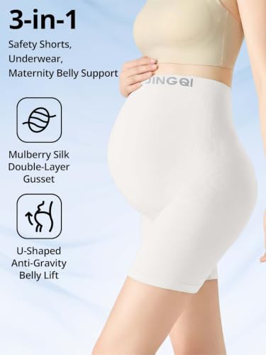 Maternity Underwear High Waisted Seamless Underwear for Women - color: White, size: Medium