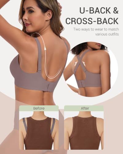 Vinfact Pumping Bra Hands Free-No Underwire Full Coverage Seamless Every Day Bra Holding & Breast Pump Bra - color: Grey, size: XX-Large