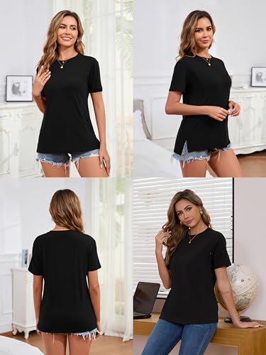 Liu & Qu 3 Pack Women's Breastfeeding Shirts Hidden Zipper Nursing Tops - color: Pink+green+black, size: Medium