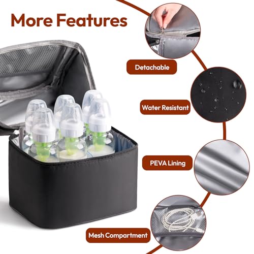 NCVI Breast Pump Backpack, Double Layer Removable, for Spectra/Medela - color: Black
