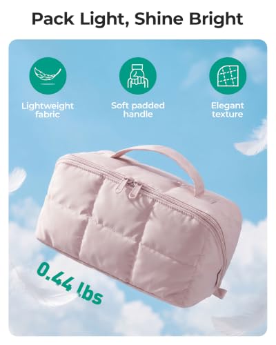 BAGSMART Easy-Access Makeup Bag, Water-Resistant Travel Toiletry Organizer - color: Chocolate Brown