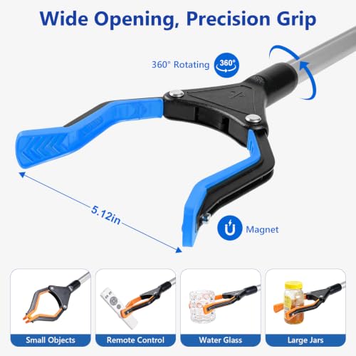 1-Pack 32" Grabber Reacher Tool for Elderly (Blue) - size: 32.1 Inch