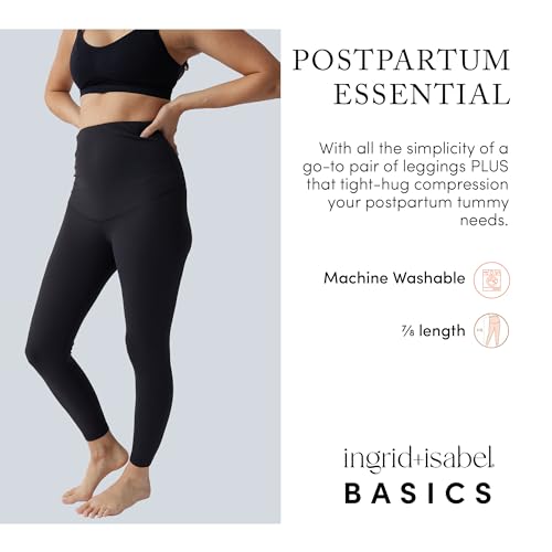 Ingrid & Isabel Basics Postpartum Compression Leggings - color: Black, size: X-Large