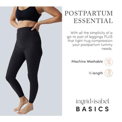 Ingrid & Isabel Basics Postpartum Compression Leggings - color: Black, size: X-Large