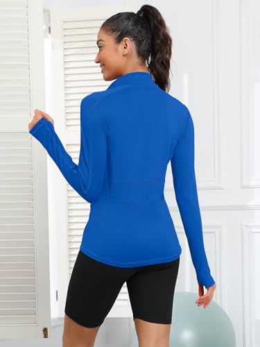 VUTRU Women's Workout Yoga Jacket Full Zip Running Athletic Track Jacket - color: A-klein Blue, size: X-Small