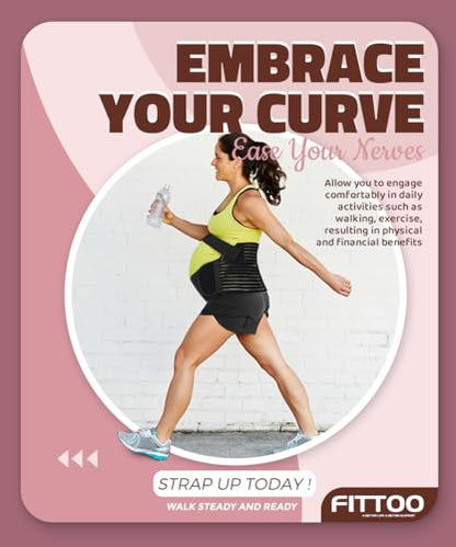 FITTOO Pregnancy Belly Bands for Pregnant Women, 3 in 1 Pregnancy Belt - color: Black, size: Medium