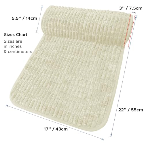Memory Foam Recliner Neck Pillow. - color: Cream, size: 17"W x 2.7"D