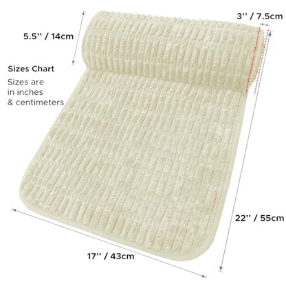 Memory Foam Recliner Neck Pillow. - color: Cream, size: 17"W x 2.7"D