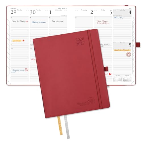 POPRUN Planner 2026-2027, Large-8.5" x 10.5", Academic Weekly Planner - color: Burgundy, size: Large-8.5" x 10.5", style: Academic Year 2026-2027