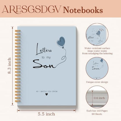 Mother Son Gifts Journals for Women 5.5x8.3in - color: Son blue