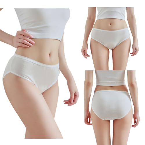 STARLY Women's Disposable Pure Cotton Underwear Travel Panties - color: White, size: Large