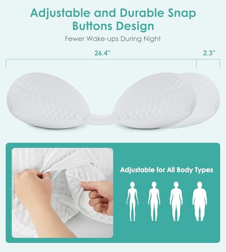 Pregnancy Pillow Cooling for Sleeping Adjustable Support Maternity Pillow - color: All White